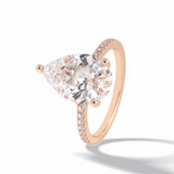 Pear Hidden Halo & Pave Lab Grown Diamond Engagement Ring