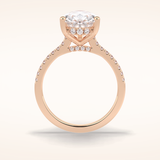 3.5 CT Pear Shaped Pave Moissanite Engagement Ring