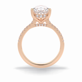 Pear Hidden Halo & Pave Lab Grown Diamond Engagement Ring