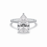 Pear Hidden Halo & Pave Lab Grown Diamond Engagement Ring