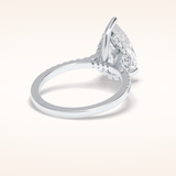 3.5 CT Pear Shaped Pave Moissanite Engagement Ring