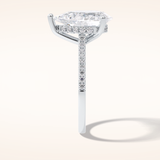 3.5 CT Pear Shaped Pave Moissanite Engagement Ring
