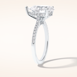3.5 CT Pear Shaped Pave Moissanite Engagement Ring