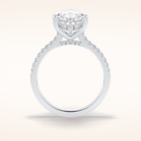 3.5 CT Pear Shaped Pave Moissanite Engagement Ring
