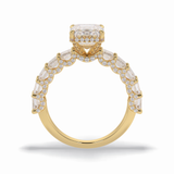 Emerald Pave Lab Grown Diamond Engagement Ring
