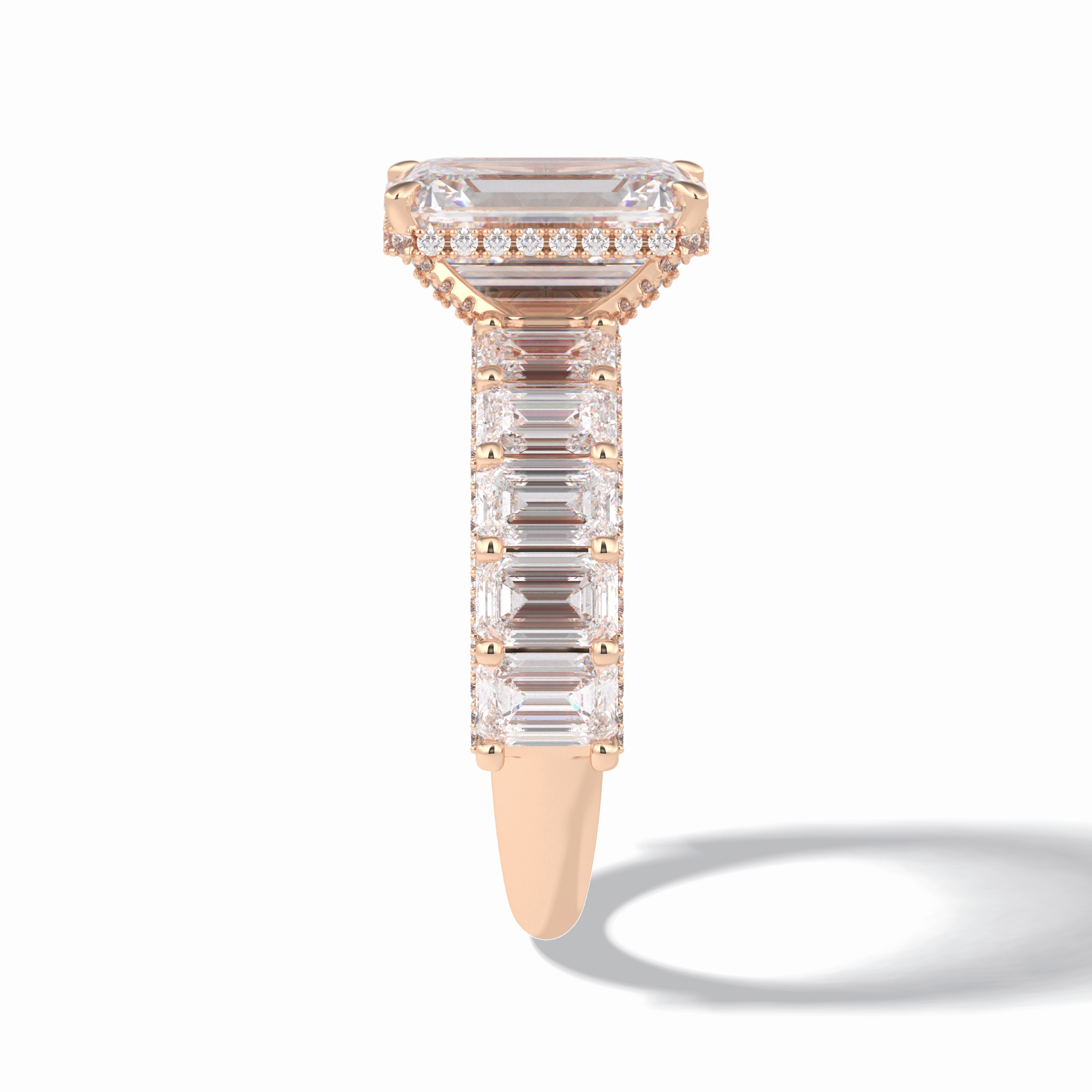 Emerald Pave Lab Grown Diamond Engagement Ring