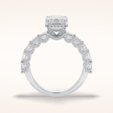 3 CT Emerald Shaped Pave Moissanite Engagement Ring