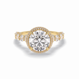 Round Double Halo & Pave Lab Grown Diamond Engagement Ring