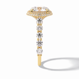 Round Double Halo & Pave Lab Grown Diamond Engagement Ring