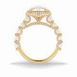 Round Double Halo & Pave Lab Grown Diamond Engagement Ring