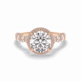 Round Double Halo & Pave Lab Grown Diamond Engagement Ring