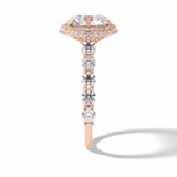 Round Double Halo & Pave Lab Grown Diamond Engagement Ring
