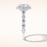 3 CT Round Shaped Double Halo & Pave Moissanite Engagement Ring