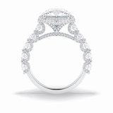 Round Double Halo & Pave Lab Grown Diamond Engagement Ring
