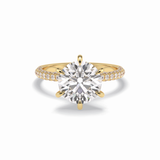 Round Pave Lab Grown Diamond Engagement Ring