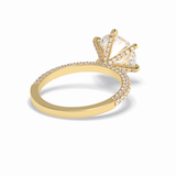 Round Pave Lab Grown Diamond Engagement Ring