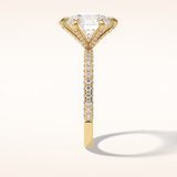 3 CT Round Shaped Pave Moissanite Engagement Ring