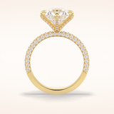 3 CT Round Shaped Pave Moissanite Engagement Ring