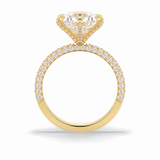 Round Pave Lab Grown Diamond Engagement Ring