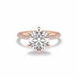 Round Pave Lab Grown Diamond Engagement Ring