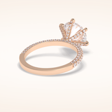 3 CT Round Shaped Pave Moissanite Engagement Ring