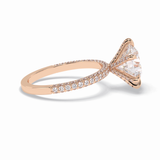 Round Pave Lab Grown Diamond Engagement Ring