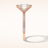3 CT Round Shaped Pave Moissanite Engagement Ring