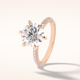 3 CT Round Shaped Pave Moissanite Engagement Ring