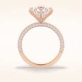 3 CT Round Shaped Pave Moissanite Engagement Ring