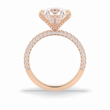 Round Pave Lab Grown Diamond Engagement Ring