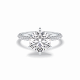 Round Pave Lab Grown Diamond Engagement Ring
