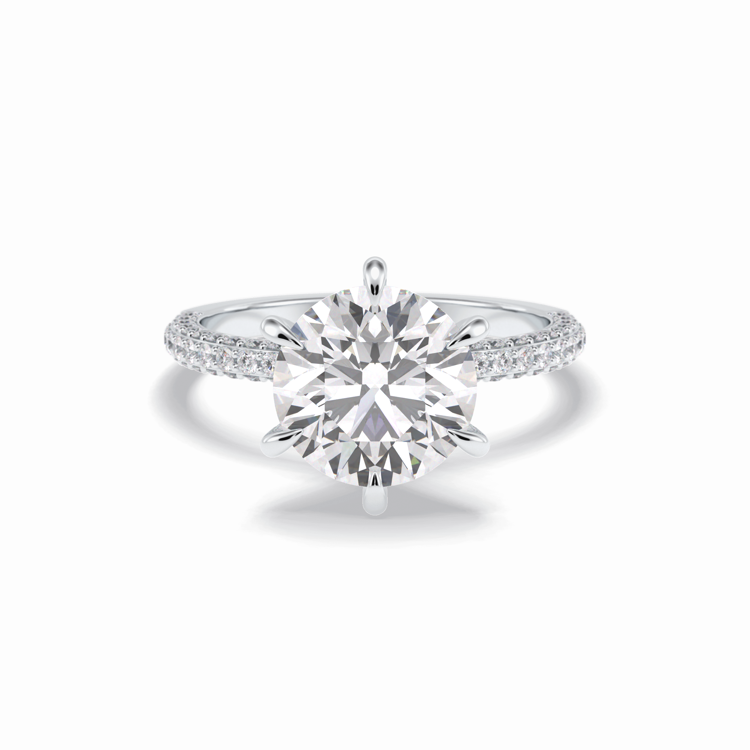 Round Pave Lab Grown Diamond Engagement Ring