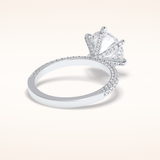 3 CT Round Shaped Pave Moissanite Engagement Ring