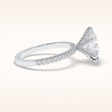 3 CT Round Shaped Pave Moissanite Engagement Ring
