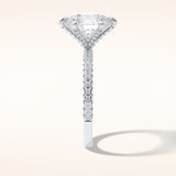 3 CT Round Shaped Pave Moissanite Engagement Ring