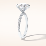 3 CT Round Shaped Pave Moissanite Engagement Ring