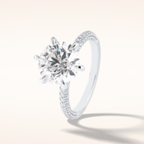 3 CT Round Shaped Pave Moissanite Engagement Ring