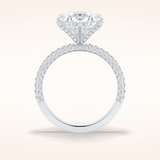 3 CT Round Shaped Pave Moissanite Engagement Ring