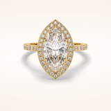 2.5 CT Round Shaped Halo & Pave Moissanite Engagement Ring