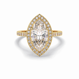 Marquise Halo & Pave Lab Grown Diamond Engagement Ring