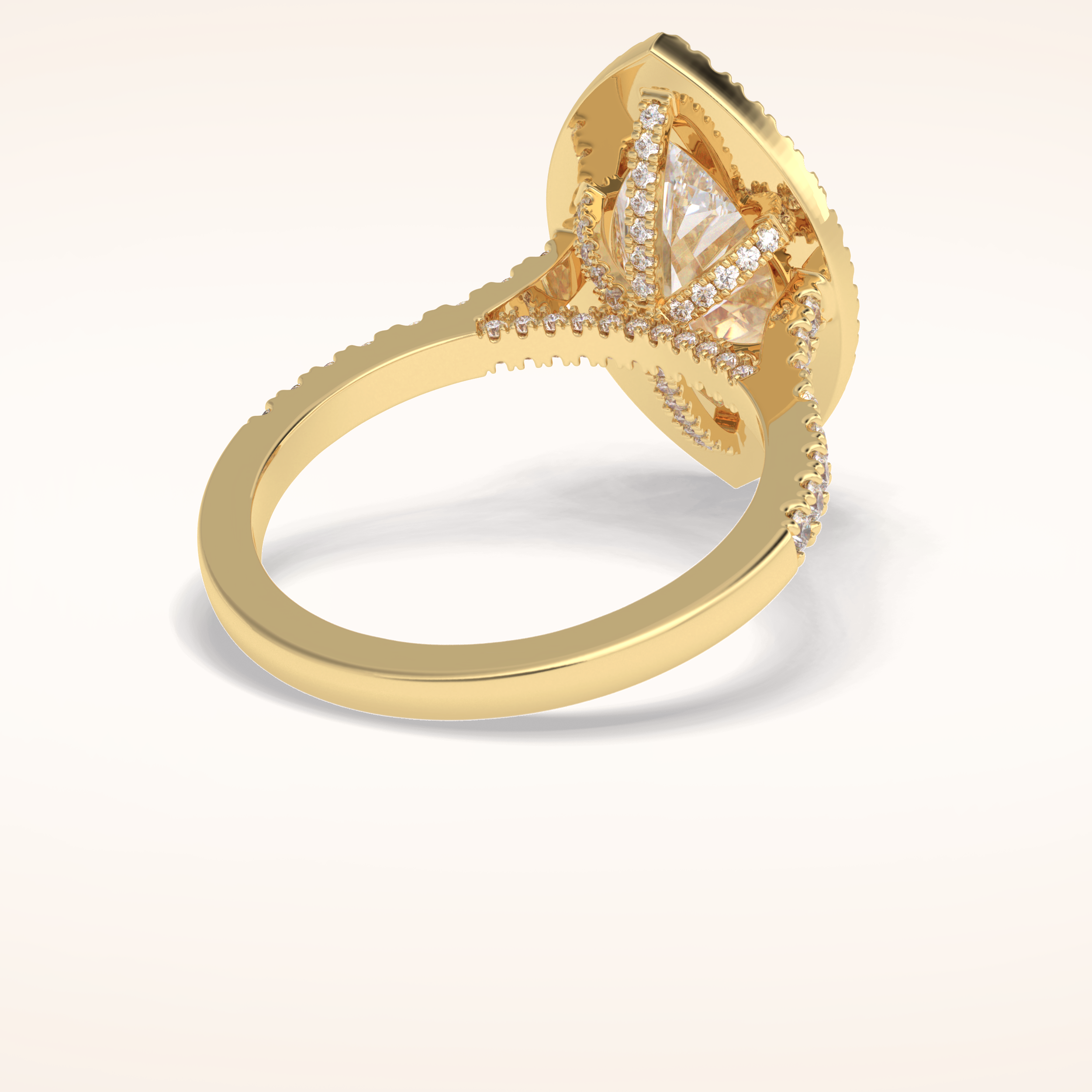 2.5 CT Round Shaped Halo & Pave Moissanite Engagement Ring