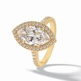 Marquise Halo & Pave Lab Grown Diamond Engagement Ring