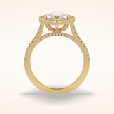 2.5 CT Round Shaped Halo & Pave Moissanite Engagement Ring
