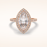 2.5 CT Round Shaped Halo & Pave Moissanite Engagement Ring