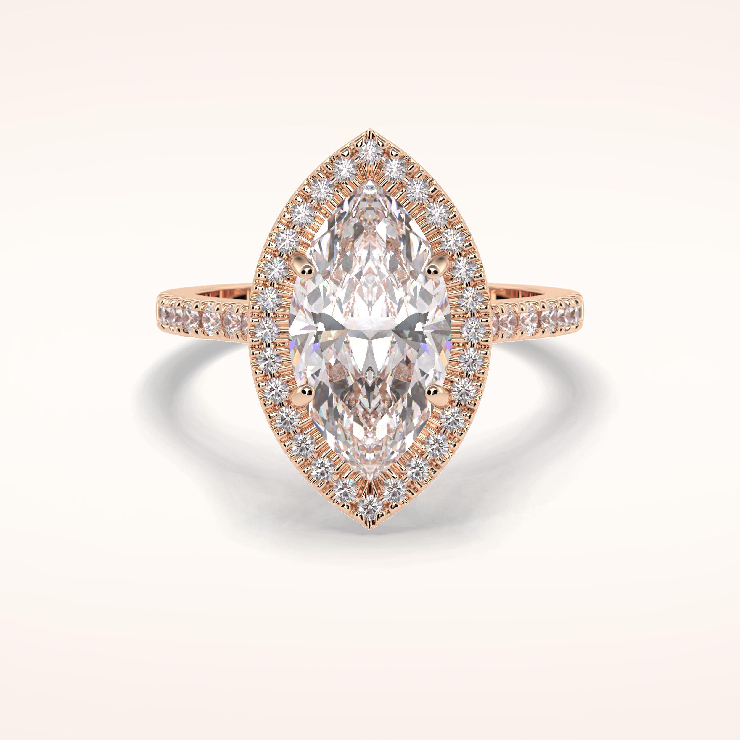 2.5 CT Round Shaped Halo & Pave Moissanite Engagement Ring
