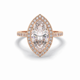 Marquise Halo & Pave Lab Grown Diamond Engagement Ring