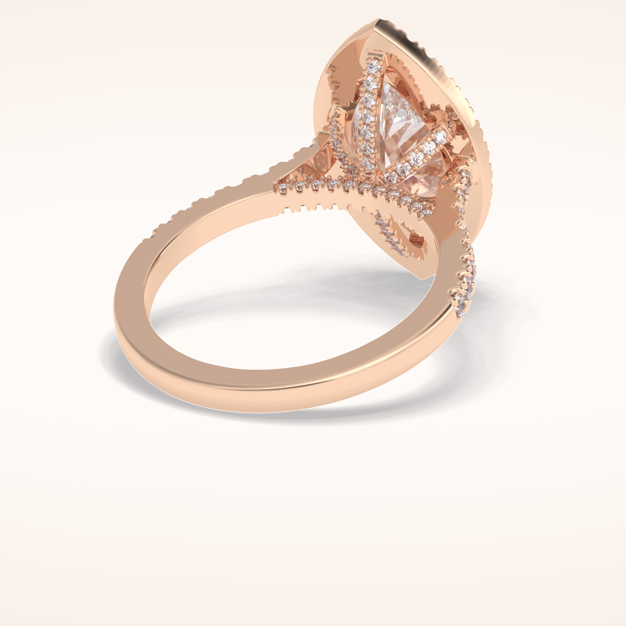 2.5 CT Round Shaped Halo & Pave Moissanite Engagement Ring