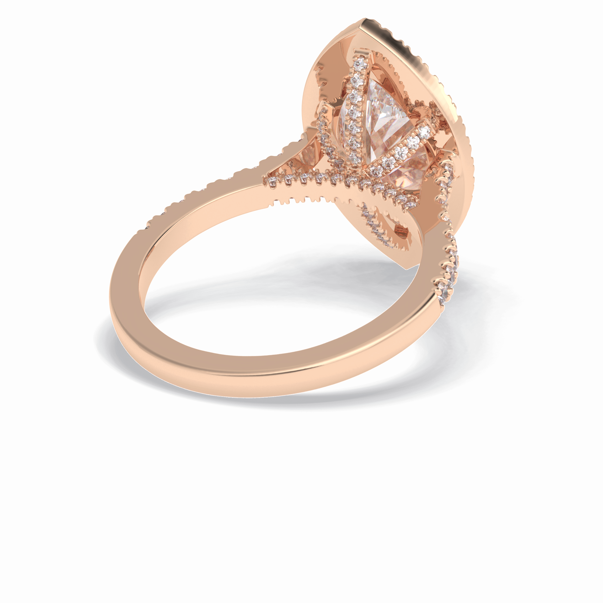 Marquise Halo & Pave Lab Grown Diamond Engagement Ring