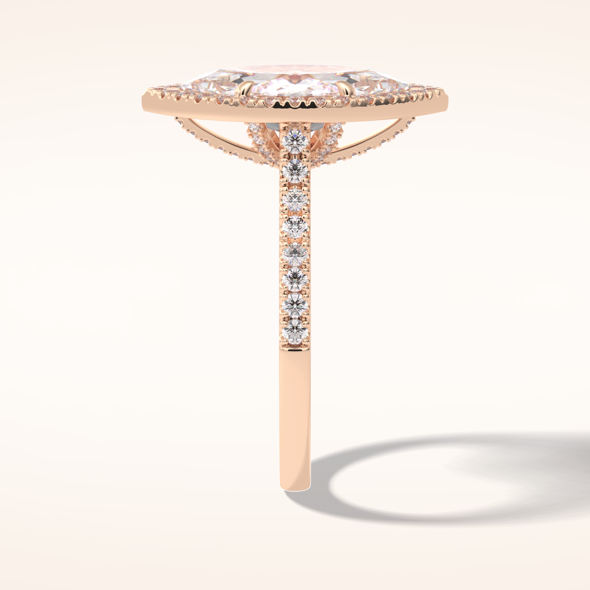 2.5 CT Round Shaped Halo & Pave Moissanite Engagement Ring