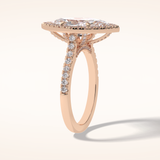 2.5 CT Round Shaped Halo & Pave Moissanite Engagement Ring